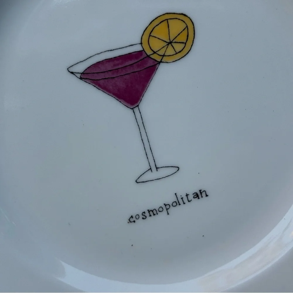 Ursula Dodge for Signature Set of 4 Martini  Illustration 6” Porcelain Plates